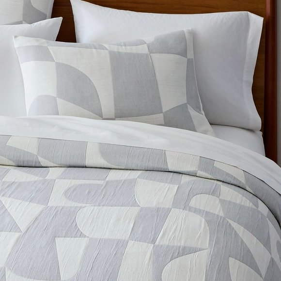 West Elm Bedding Nwt Modern Shapes Matelasse Twin Duvet Cover